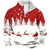 WWricotta Maglione Natalizio Uomo 2025 con Stampa Renna Diventente e Fiocchi di Neve, Felpa Interno in Pile, Pullover con Zip 1/4, Maglione a Maniche Lunghe Casual per Feste di Natale