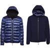 Goodyear Giacca Uomo Invernale Elegante Giubbotto Con Cappuccio E Zip Piumino Caldo Bomber Reversibile Dark Blue (IT, Testo, M, Regular, Regular, Dark Blue)