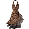 XIUsheUA Abito da Ballo latinoamericano Abito da Ballo Latino for Adulti, Abito Leopardato for Donna, Gonna Sexy Rumba Cha Tango, Abbigliamento for esercitazioni e spettacoli(Leopard Dress,M)
