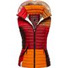 Navahoo Gilet trapuntato da donna leggero con cappuccio rimovibile stile Colourblocking Shadaa Multikulti XS-3XL, Foglie autunnali multicolore, M