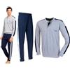 Enrico Coveri Pigiama Uomo Fresco Cotone Jersey Manica Lunga Varie Fantasie (IT, Testo, M, Regular, Regular, 1159 Grigio)