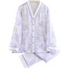 PRINCESS BRIDE Set di pigiama traspirante in cotone a doppio strato a maniche lunghe, vestiti da casa larghi per donne, rosa, XL