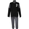 hermet Pigiama Juventus, in Pile, Maglia Maniche Lunghe Pantalone, Pigiama Juventus per Adulto, Unisex, Full Zip, Nero, Taglia M