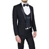 Evoga Abito Uomo Sartoriale Blu Scuro Set Completo Coordinato con Gilet Elegante Cerimonia (48, Blu)