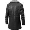 Duohropke - Cappotto invernale da uomo in pelle sintetica, lungo, con cappuccio in pelliccia, giacca bomber, giacca da aviatore, giacca da business, giacca corta invernale, giacca invernale, giacca in
