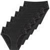 Nottingham Slip da Donna Fianco Alto in Cotone Modal, Art. SA6102, 6pz Nero 5 (XL)