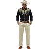 Générique Generic Camicia Uomo Maniche Lunghe con Bottoni Stile Western Cowboy Stampata Look Casual per Equitazione Eventi all'Aperto per Uomini, Le Noir-b, L