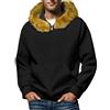 Generico Hoodie Uomo con Cerniera Intera Y2K, Giacca con Cappuccio in Pelliccia Finta, Calda Giacca Invernale con Colletto in Pelliccia, Streetwear Trendy(White, S)