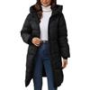 Generic Cappotti invernali per donne UK, giacca lunga imbottita calda in piuma da donna, leggera, antivento, trapuntata, parka da esterno, giacche da hiking, con cappuccio, Nero , XL