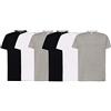 JHK - Confezione di t-Shirt Basic a Maniche Corte e Lunghe, 100% Cotone - Magliette Intime e Sportive - Disponibile in Taglie Extra Large (Pack da 6 Maniche Corte 3 Bianche + 3 Nere, M)