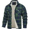Generisch Giacca invernale da uomo, giacca da lavoro invernale da uomo foderata, camicia in flanella invernale nera con cerniera, tasche quadrate senza cappuccio in cotone Jacke Top Outdoor