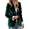 Duohropke - Blazer da donna in velluto, blazer da lavoro, monocromatico, business, giacca da abito, con bottoni, sacca, elegante, colletto rovesciato, cappotto da ufficio, cappotto da blazer, giacca