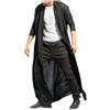 kuiazelit Cardigan da uomo con collo a scialle con volant aperto sul davanti drappeggiato cappotto a mantello giacche lunghe kimono giacche casual leggere soprabito lungo sottile cardigan poncho a