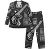 DZBDWZXH (Love Rock) - Pigiama da uomo a maniche lunghe con stampa, Nero, M