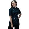 tessile astorino Ricamo 0 - Giacca Cuoco da Cucina - Casacca Chef Donna Manica Corta - Nera e Bianca - Made in Italy (M)