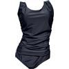 BIMEI Costumi da bagno con tasche Mastectomia Costume da bagno per silicone finto seno forma cancro al seno donna costumi da bagno 125, Nero , 3XL