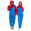 OppoSuits Adulto Unisex Luigi Onesie - Pigiama Intero Nintendo - vestibilità Ampia - Tasche Incluse - Verde E Blu