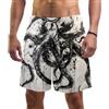 Generic Costume da bagno da uomo con tasche ad asciugatura rapida pantaloncini estivi da spiaggia con stampa 3D pittura a inchiostro animali marini polpo pantaloncini da surf casual, Multicolore, M