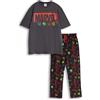 Marvel Pigiama da Uomo Avengers, Multicolore, a Maniche Corte e a Gamba Lunga | Design dei Cartoni Animati Hulk, Iron Man, Thor, Capitan America | Merchandising