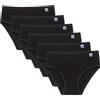 SNELLY Midi Donna Basic Mutande a Vita Media Cotone Elasticizzato E395 Aderisce alla Pelle, Intimo Pratico e Comodo, Sensazione Pulito e Benessere (n°4 (Taglia M), 6 Slip Neri)