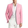 Fxzpiodi Giacche da uomo casual a due bottoni slim fit blazer abito separa cappotto sportivo con tasche per matrimoni e feste, Rosa, 3XL