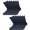 Fontana Calze, 12 paia di calze corte in caldo cotone elasticizzate, confortevoli e rinforzate su punta e tallone (39-41, ANTRACITE)