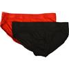 Calvin Klein Slip Uomo CK 2 Slip Elastico a Vista Mutande Microfibra Articolo NP2731O, KHZ Rouge/Black, Size L/in 36-38 / cm.91-97