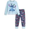 Disney Pigiama Unisex per Bambini a Maniche Lunghe e Gambe Lunghe Lilo & Stitch Merry Stitchmas | Pigiama Natalizio Azzurro, Blu Scuro e Rosso | Merchandising Lilo & Stitch