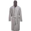 SaRani Accappatoio Vingi Lisbona Uomo Donna Unisex Con Cappuccio Cotone Microspugna Tinta Unita (M/L, Grigio)