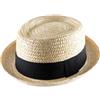 Classic Italy - Cappello Pork Pie Classic Porkpie Straw - Size 58 cm - Paille-blanchi
