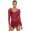 dPois Body Danza Classica Donna Maniche Lunghe Abito da Pattinaggio Artistico Vestito da Ballo Latino Americano Tango con Nappe Frange Costume Danza Samba Salsa Nero S