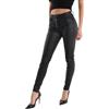 JOPHY & CO. Pantaloni Donna Vita Alta Slim Fit con Bottoni Multipli - Effetto Pelle Morbido, Elasticizzati e Comodi, Disponibili in più Colori (cod. 6569)(Verde Militare,S)