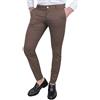 Cristiano Battistini Pantaloni Uomo Slim Fit Casual Eleganti in Cotone (50, Marrone)