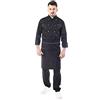 tessile astorino completo cuoco nero Italia, divisa uomo chef, 3 PZ giacca pantalone davantino, ricamo 0, per cucina e ristorante, Made in Italy (XL)