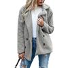 WXHNZYQ Bottoni Autunnali E Invernali, Risvolti, Cardigan in Pile Sciolto, Cappotto di Lana di Pecora da Donna, Giacche, Top