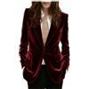 Leader of the Beauty Giacca da donna in velluto, vestibilità aderente, giacca da abito con un bottone, blazer caldo per matrimonio invernale o ballo di fine anno, Blu reale, L