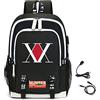 LKY STAR Hunter X Hunter Merch Uomo Donna Zaini Casual con Caricatore USB Presa per Le Cuffie Ragazze Ragazzi Zaino Anime Hisoka Backpack