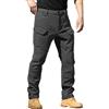 Generisch Pantaloni cargo da uomo, impermeabili, da trekking, imbottiti, in pile, traspiranti, per attività all'aria aperta, a vita alta, elasticizzati, tinta unita, caldi pantaloni invernali, grigio