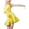 YXYjLb Abito Da Ballo Da Donna Con Volant In Pizzo E Gonna A Ruota Professionale Da Competizione, Valzer Moderno, Cha Cha Cha, Costume Da Spettacolo Sul Palco For Balli Da Sala, Latino, Salsa, Tango