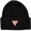 Guess Berretto Beanie Patch con Triangolo (IT, Testo, M, Black)