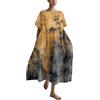 HEONSATI Vestito Donna Estivo Elegante Corto Vestiti Causal Taglie Forti Lunga Abiti a Maniche Corte Bohémien Mare Curvy Vestito Boho Comodo Classico Elasticizzata Abito da Spiaggia Estivi Swing Leggera
