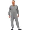 FERRUCCI COMFORT Pigiama Tutone Sanitario semplicità Manica Lunga 3 Cerniere/Zip Dietro Schiena e Interno Gamba Estivo (Grigio, XS)