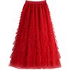 Luadnysin Gonna in Tulle Donna Gonnellino Danza Classica Donna Gonna Tulle Blu XXL A Balze Ballerina Strati Lunga Spagnola Tutu Danza Classica Nero da Ballo Nera Lunga di A Strati Rosa con Corpetto Rossa Gonne