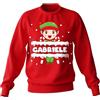 t-shirteria Felpa Natale con Nome Personalizzato, Felpa Natalizia Girocollo Rossa in Cotone, Christmas Sweatshirt, Idea Regalo Bambino, Bambina, Uomo, Donna (Elfo, Folletto Simpatico)
