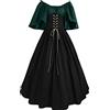 Generico Abito Halloween Rinascimentali Donna Cerimonia Cotone Elegante Abiti Medievali Curvy Costumi di Halloween da Sera Principessa Vestito Gotici Popolana Horror Costume Celtici Palazzo da Donna Vintage
