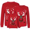 Generico Maglioni Natalizi Famiglia - Maglione Natalizio Famiglia Rosso Maglie Termica Manica Lunga Maglioni Natale Coppia Taglie Forti Felpa Natalizie Invernale Abbigliamento Natalizio Donna Uomo Bambino
