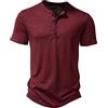 Viunychn Fincut T Shirt,Uomo Henleys Casuale Manica Corta Maglietta Singolo Pulsante abbottonatura Plain v Neck Camicie in Cotone Estate Basic Casual Uomo Manica Corta molte varianti di colore Giallo L