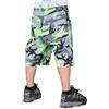 The blueskin Bermuda Baggy Uomo Verde Fluo Camouflage - Cotone Rip Stop 11 oz - Stile Oversize Streetwear Hip Hop Skate - Made in Italy-W 32 IT 46
