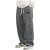 Kswlwccpp Pantaloni di Velluto Uomo - Kirakuco Pantalonis Giapponesi a Coste Largo Taglio Dritto, Modello con Vita Elasticizzata e Cordino Baggy Elasticizzati Casual Pantalone