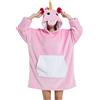 Luojida Felpa Donna con Cappuccio Animale Oversize Panda Plaid Super Morbida e Calda con Tasca Frontale Coperta con Maniche Famiglia Pigiama Pile Invernale Aldult Taglia Unica (M, Rosa)